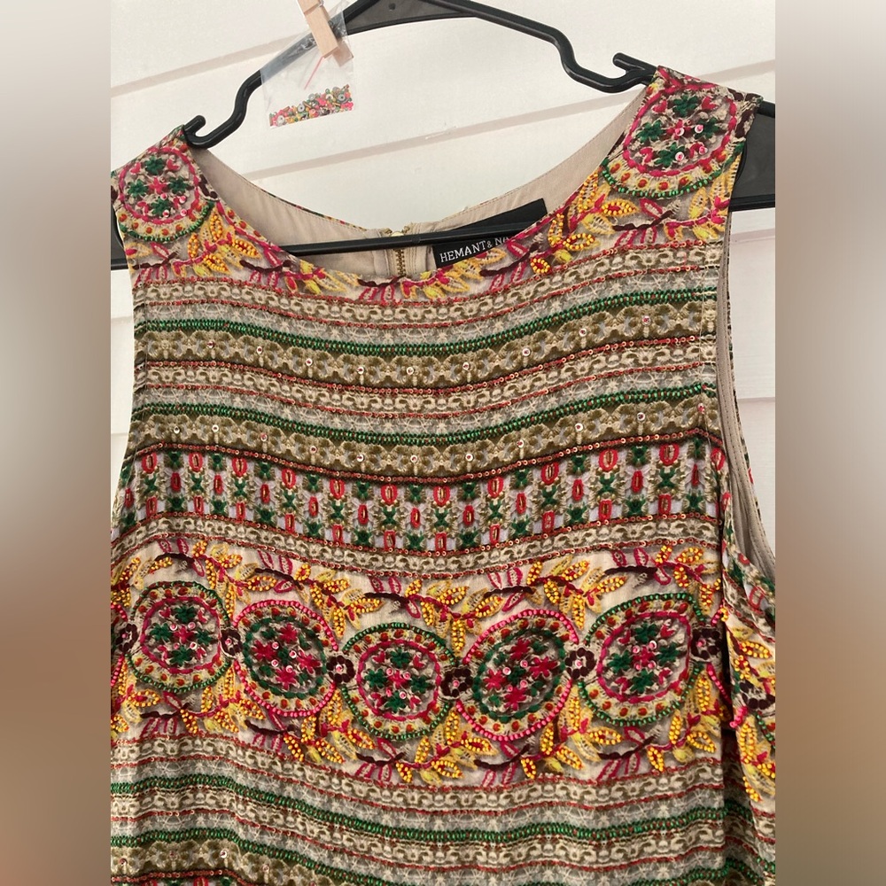 Anthropologie | Embellished Drop-Waist Dress Size 8P - Picture 6 of 15